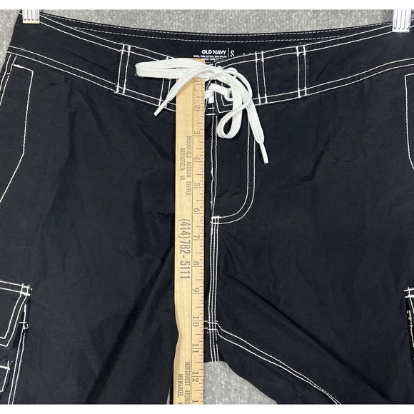 Old Navy Mesh Lined Cargo Board Swim Shorts Mens Size Small Black‎ Pockets - Picture 6 of 7